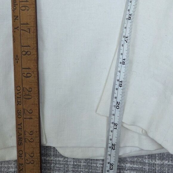 Banana Republic Linen Blend Blazer Shrunken Style 3/4 Sleeve OffWhite Women's 10 - Picture 6 of 10